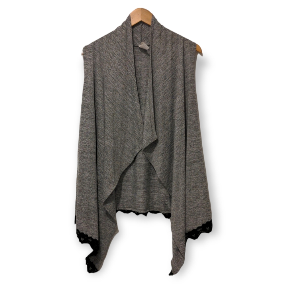 Vest Grey Black Lace Size Medium